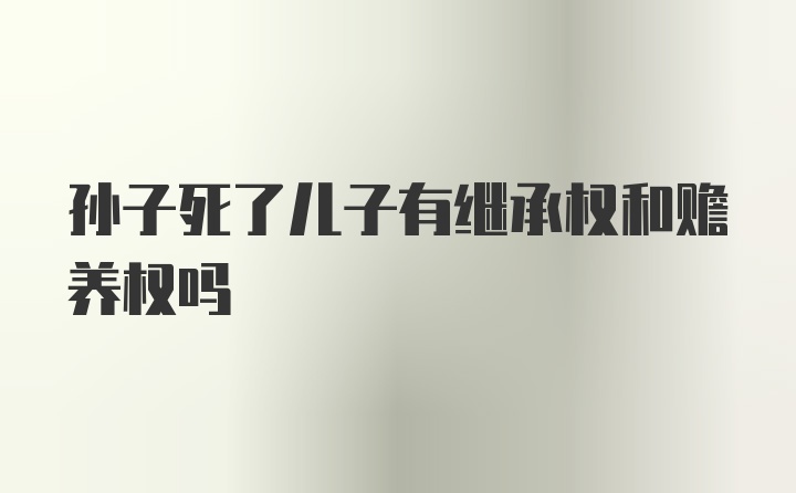 孙子死了儿子有继承权和赡养权吗