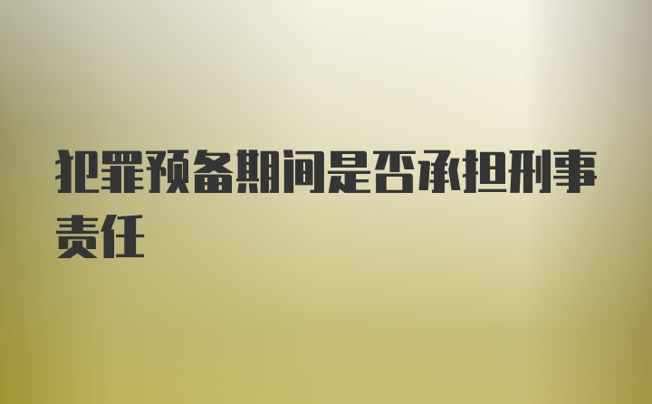 犯罪预备期间是否承担刑事责任