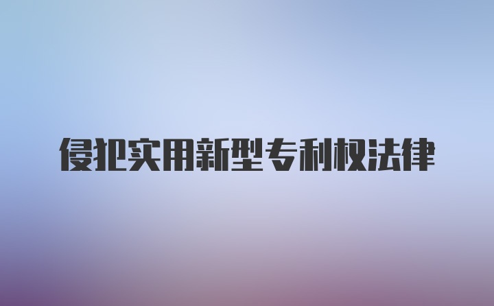 侵犯实用新型专利权法律