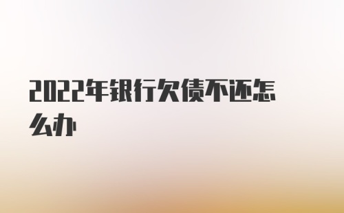 2022年银行欠债不还怎么办