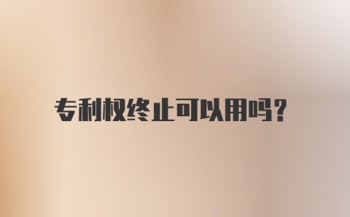 专利权终止可以用吗？