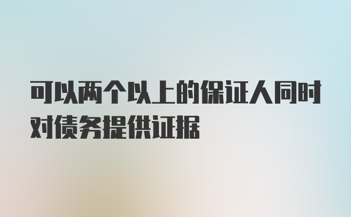 可以两个以上的保证人同时对债务提供证据