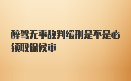 醉驾无事故判缓刑是不是必须取保候审