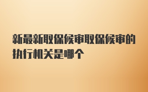 新最新取保候审取保候审的执行机关是哪个