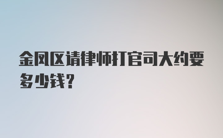 金凤区请律师打官司大约要多少钱？