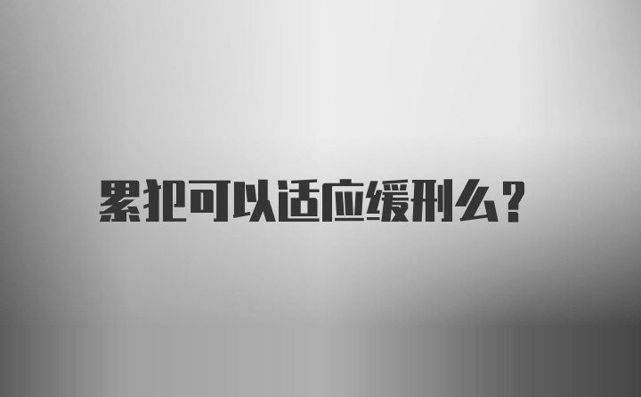 累犯可以适应缓刑么？