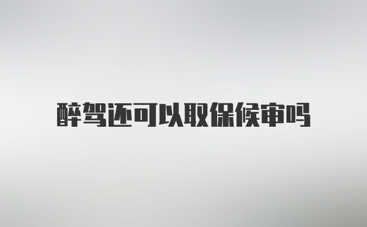 醉驾还可以取保候审吗