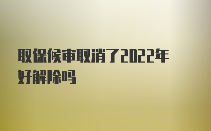 取保候审取消了2022年好解除吗