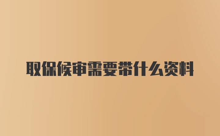 取保候审需要带什么资料