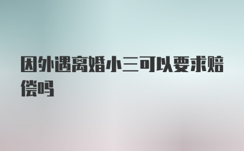 因外遇离婚小三可以要求赔偿吗