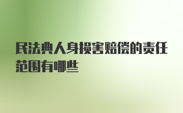 民法典人身损害赔偿的责任范围有哪些