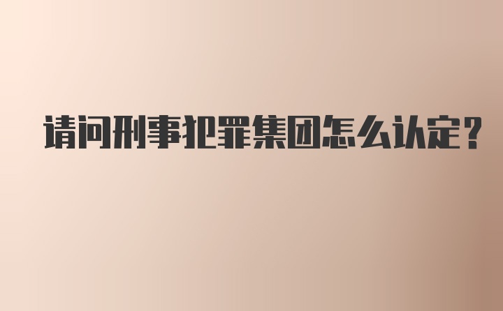 请问刑事犯罪集团怎么认定？