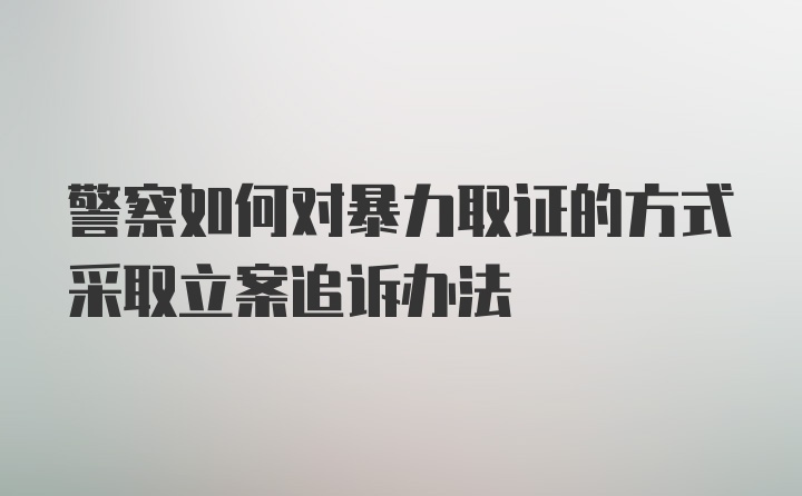 警察如何对暴力取证的方式采取立案追诉办法