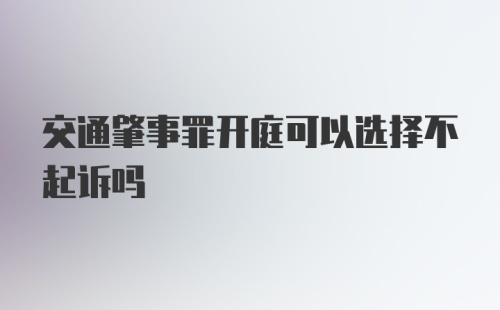 交通肇事罪开庭可以选择不起诉吗