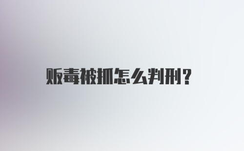 贩毒被抓怎么判刑？