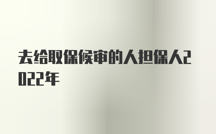 去给取保候审的人担保人2022年