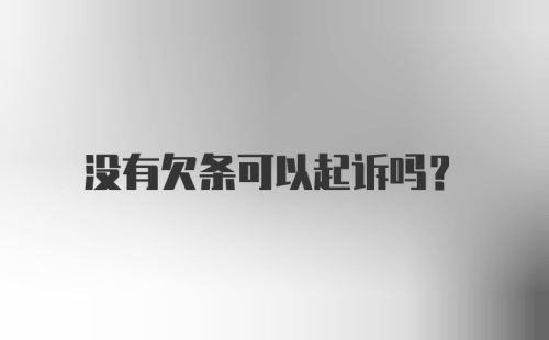 没有欠条可以起诉吗？