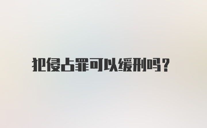 犯侵占罪可以缓刑吗?