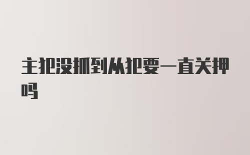 主犯没抓到从犯要一直关押吗