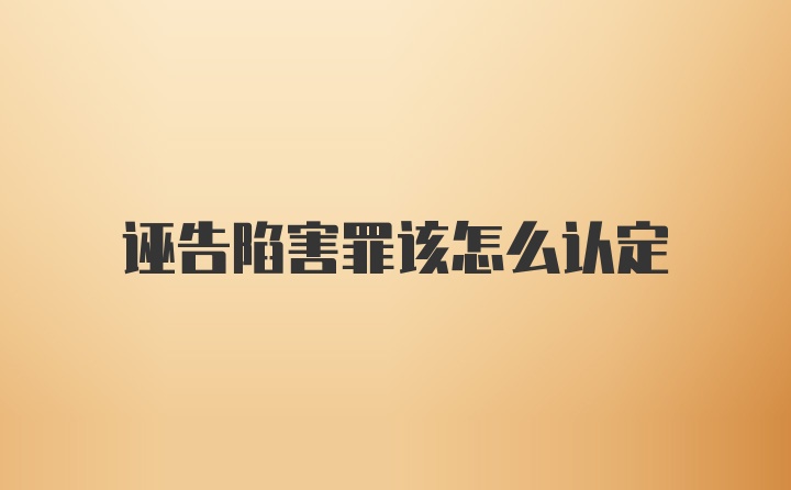 诬告陷害罪该怎么认定