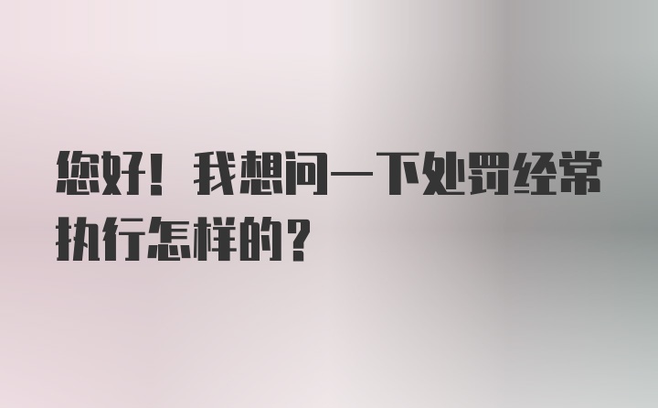 您好！我想问一下处罚经常执行怎样的？