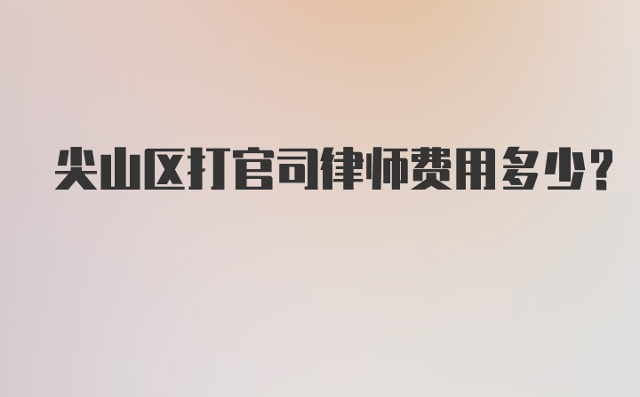 尖山区打官司律师费用多少？