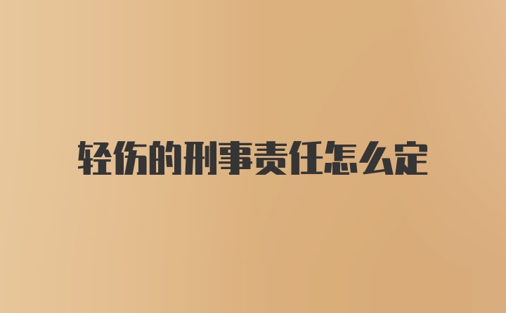 轻伤的刑事责任怎么定