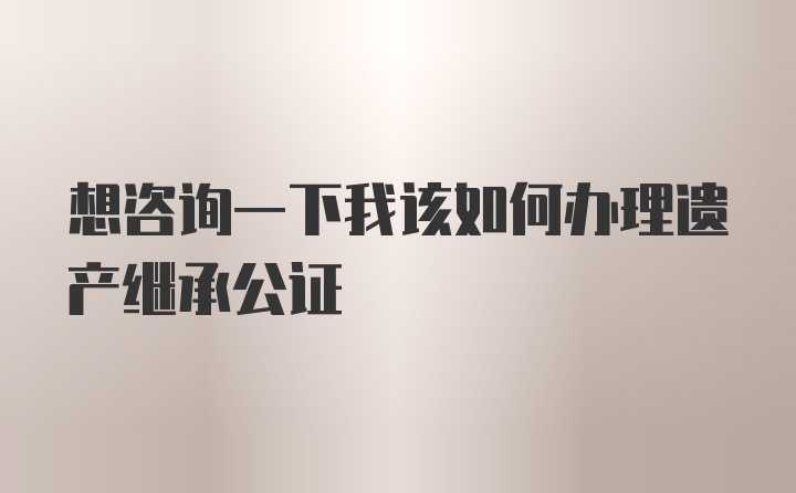 想咨询一下我该如何办理遗产继承公证