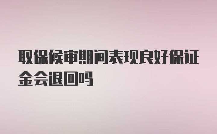 取保候审期间表现良好保证金会退回吗