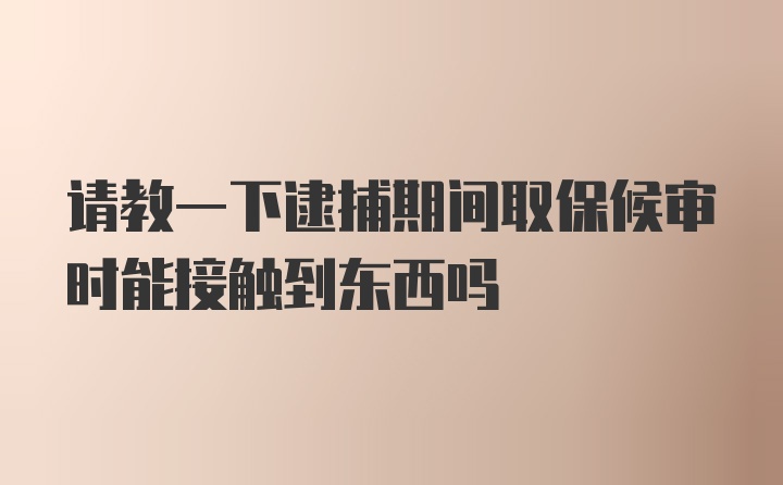 请教一下逮捕期间取保候审时能接触到东西吗