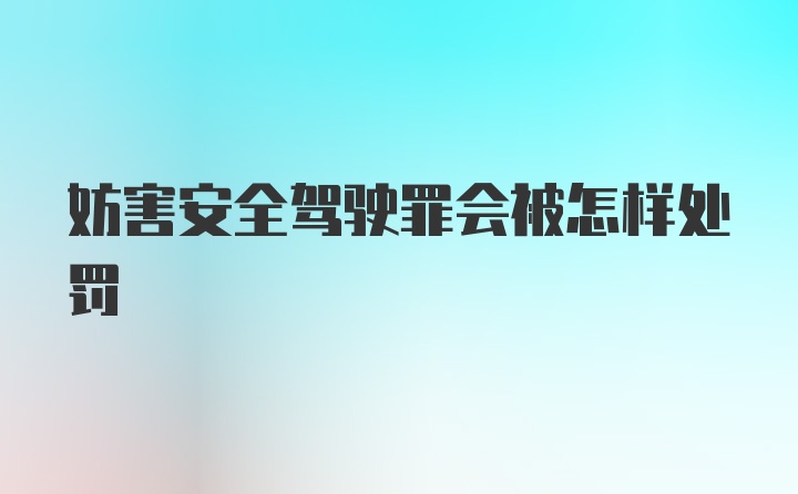 妨害安全驾驶罪会被怎样处罚