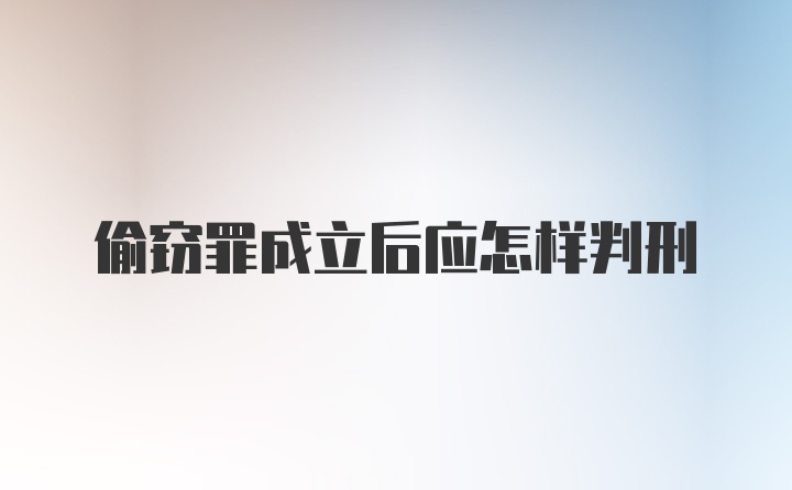 偷窃罪成立后应怎样判刑