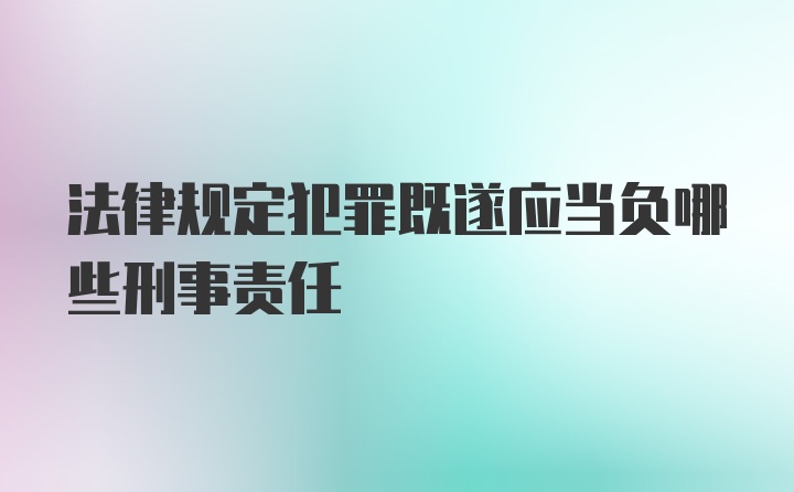 法律规定犯罪既遂应当负哪些刑事责任