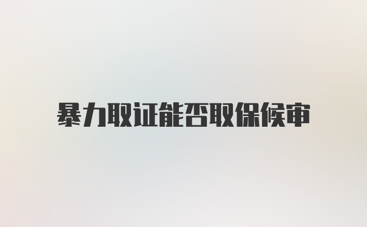 暴力取证能否取保候审