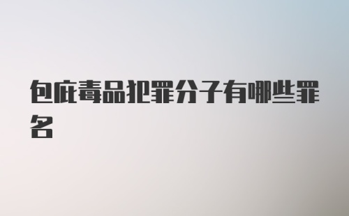 包庇毒品犯罪分子有哪些罪名