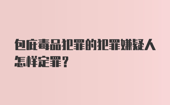 包庇毒品犯罪的犯罪嫌疑人怎样定罪？