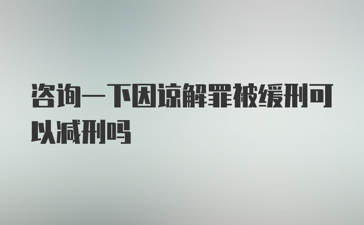 咨询一下因谅解罪被缓刑可以减刑吗