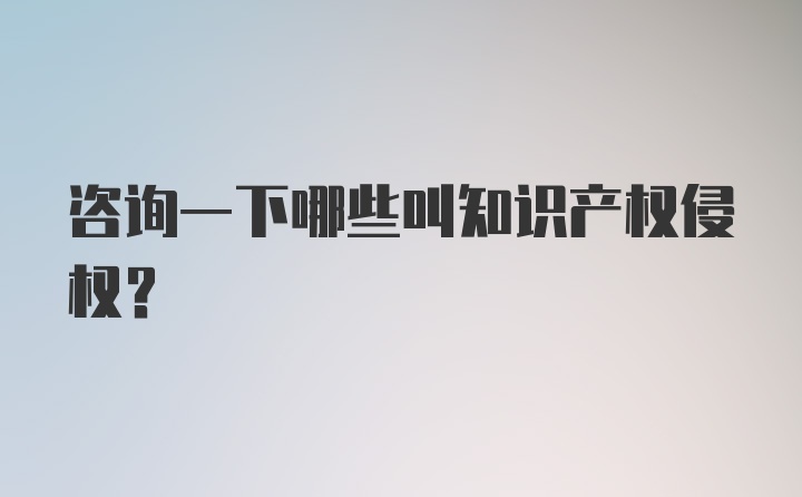 咨询一下哪些叫知识产权侵权？