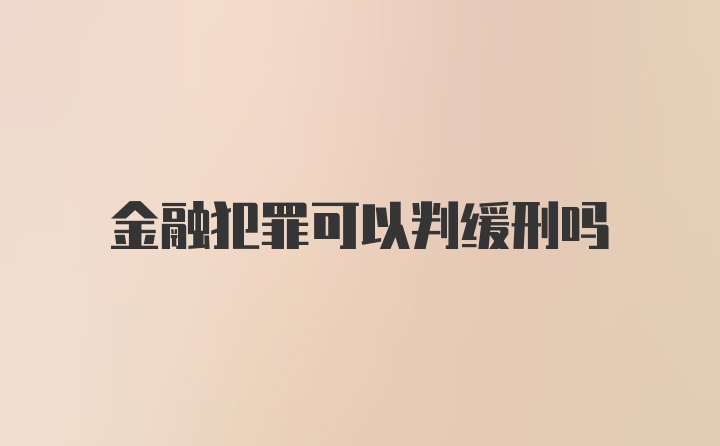 金融犯罪可以判缓刑吗