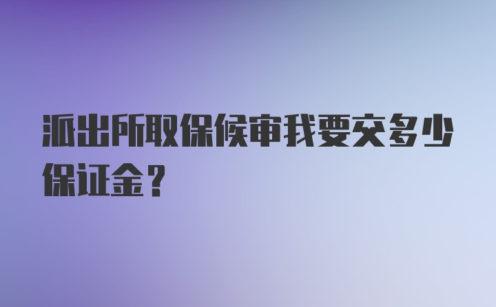 派出所取保候审我要交多少保证金？