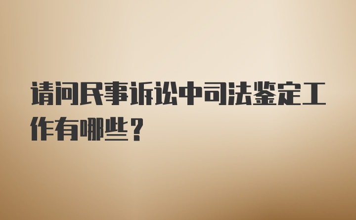 请问民事诉讼中司法鉴定工作有哪些？