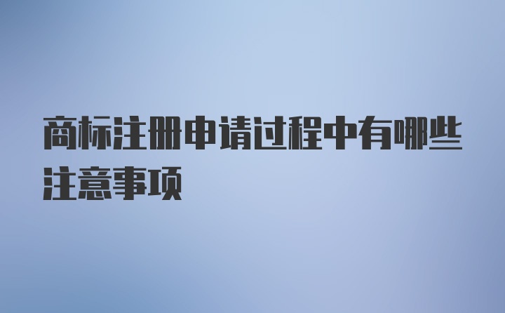 商标注册申请过程中有哪些注意事项