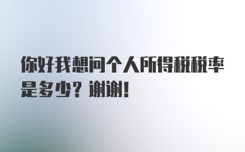 你好我想问个人所得税税率是多少？谢谢！