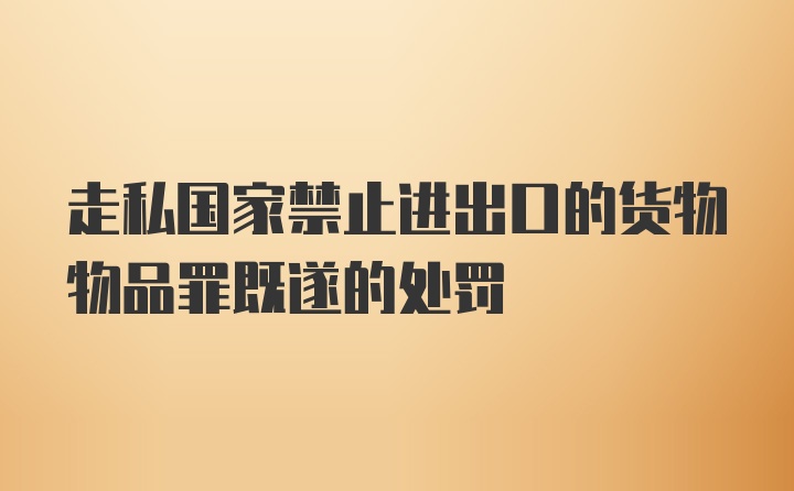 走私国家禁止进出口的货物物品罪既遂的处罚