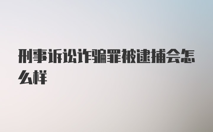 刑事诉讼诈骗罪被逮捕会怎么样