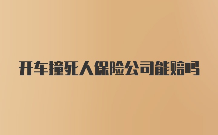 开车撞死人保险公司能赔吗