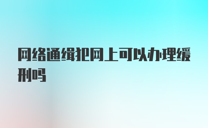 网络通缉犯网上可以办理缓刑吗