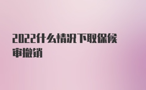 2022什么情况下取保候审撤销