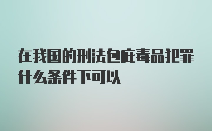 在我国的刑法包庇毒品犯罪什么条件下可以