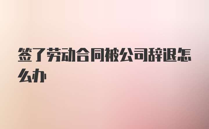 签了劳动合同被公司辞退怎么办